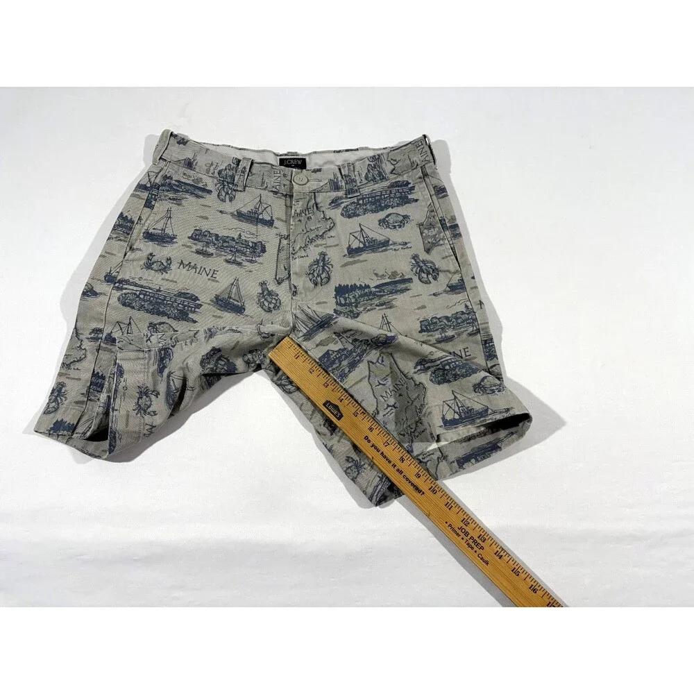 J.CREW Gramercy Chino Shorts Mens Gray Boat Nautical Cotton 8